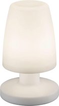 LED Tafellamp - Trion - Ovaal - Wit - Kunststof - Spatwaterdicht - USB Oplaadbaar - BSE