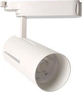 LED Railverlichting - Track Spot - Facto - 30W 1 Fase - Rond - Aanpasbare Kleur - Mat Wit Aluminium - BES LED