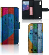 Smartphone Hoesje Geschikt voor Samsung M10 Book Style Case Wood Heart