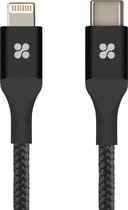 Promate UNILINK-LTC2.BLACK USB-C naar Lightning kabel - 5V, 2.4A - 160Mbps - 2m - Zwart
