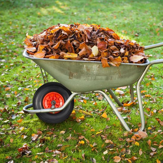 Relaxdays kruiwagenwiel 4.00-8, massief rubber, stalen velg, reservewiel kruiwagen, lekvrij, tot 100 kg, zwart