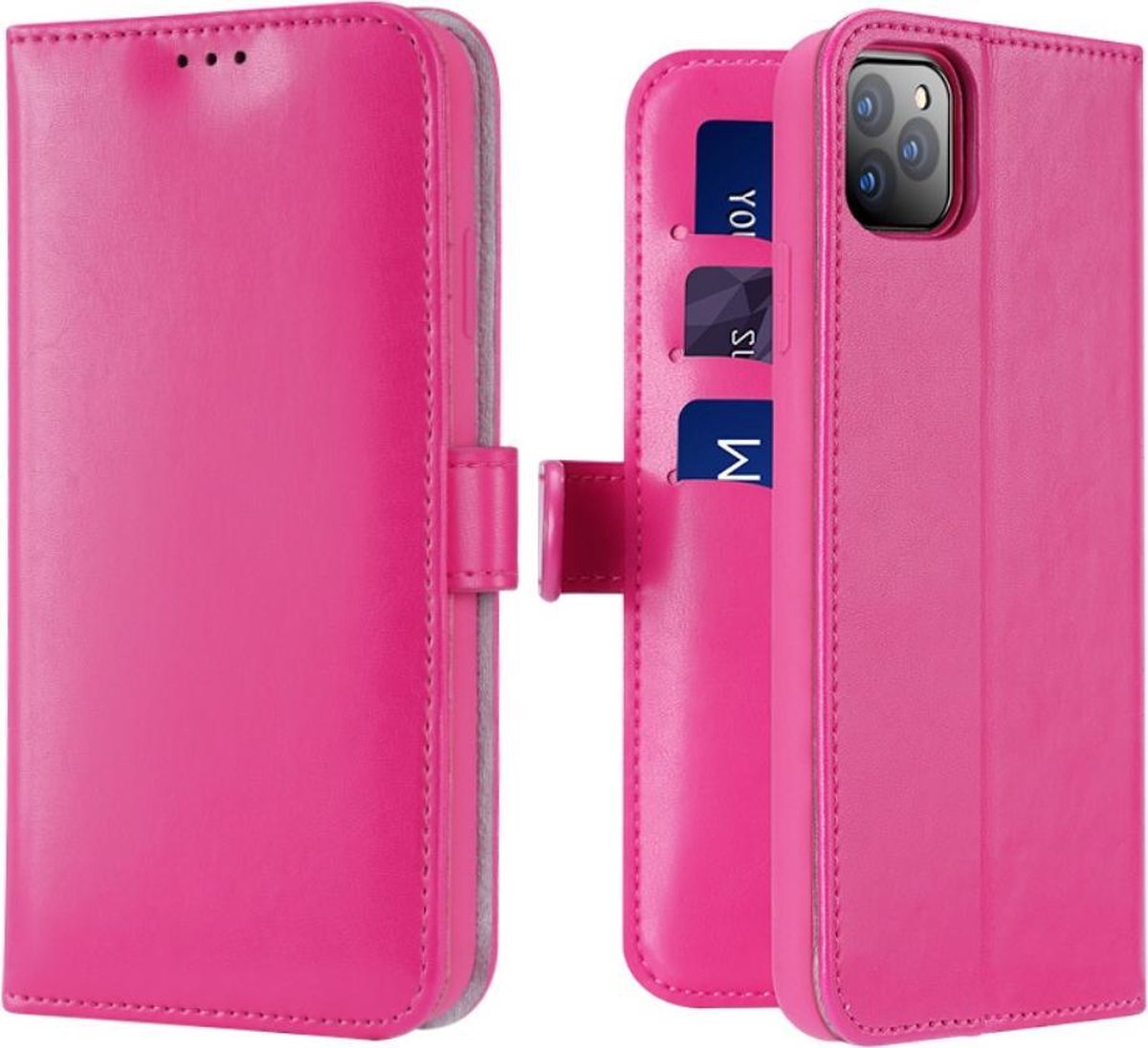 Lederen Wallet Case voor iPhone 11 Pro Max 6.5 inch- Roze - Dux Ducis