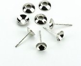 12420-2002 Earring Set, Platinum, 7mm, 12 parts (2 paar)