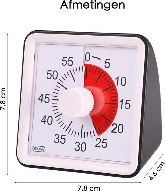 Hoogwaardige Leerklok voor Kinderen Timer Kind Zwart