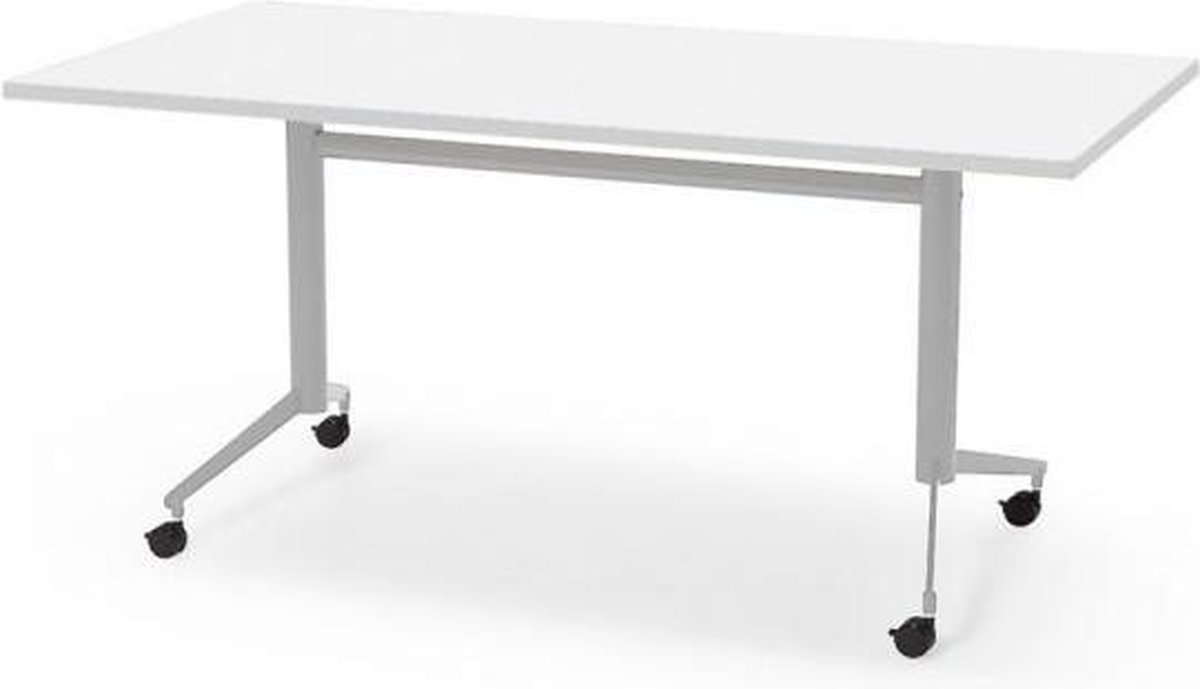 Professionele Klaptafel - inklapbare tafel - vergadertafel - 180 x 80 cm - blad wit - aluminium onderstel - eenvoudig zelf te monteren - voor kantoor