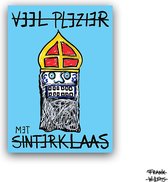 Veel plezier met Sinterklaas - SINTERKLAAS - BLUE sinterkaarten | 1 / 3 / 5 / 10 stuks | 10.5x14.8cm  | van kunstenaar Frank Willems