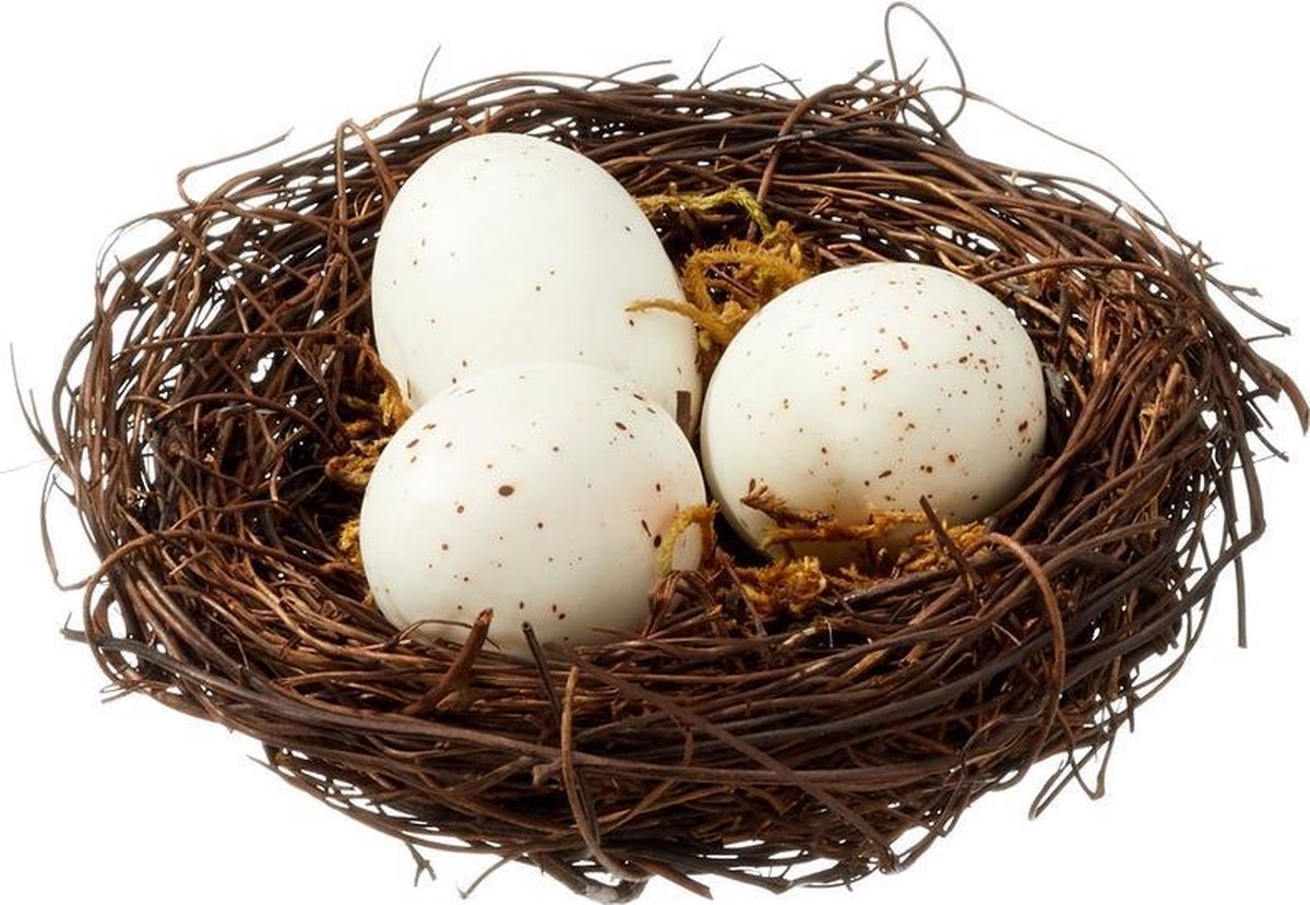 Decoratie vogelnestjes met 3 eieren - Lente/Vogels/Pasen thema versieringen  | bol.com