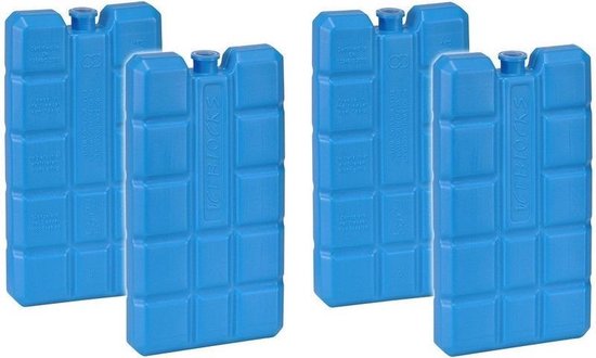 Set van 6x blauwe koelelementen 200 gram 8 x 15 x 2 cm – Koelblokken/koelelementen voor koeltas/koelbox