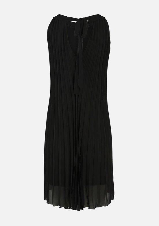 LOLALIZA Maxi jurk met plisse - Zwart - Maat 34 | bol