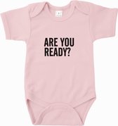 Baby rompertje Are you ready? | Korte mouw 50/56 Licht roze