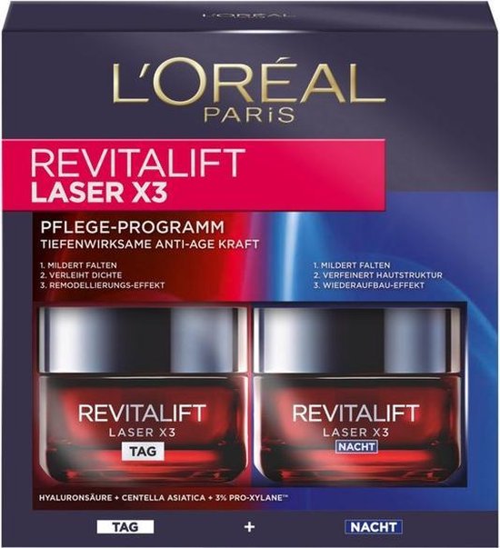 Kip Vies voorjaar L'Oréal Paris Revitalift Laser X3 - Dag en Nacht creme anti-rimpel DUO pack  | bol.com
