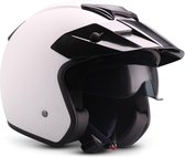 Moto S78 Mat wit open jet helm politie, scooterhelm motorhelm XS hoofdomtrek 53-54cm