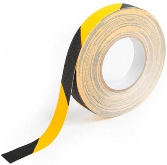 Geel zwart - antislip - vloertape 50 mm (rol 18 meter) - markeer tape - waarschuwingstape - COVID-19 CORONA