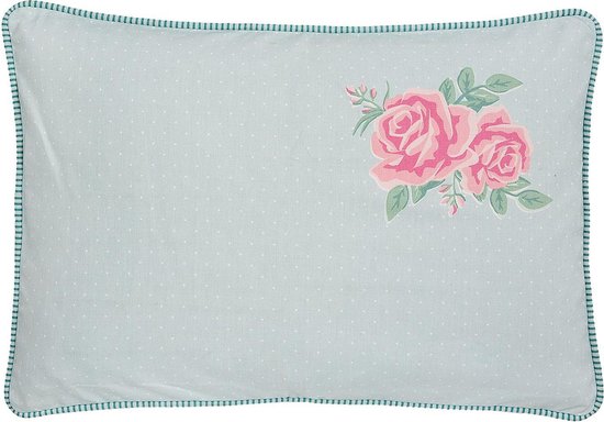 Clayre & Eef Sierkussen SCF36 35*50 cm Roze Katoen Rechthoek Bloemen Sierkussenhoes Kussen hoes