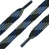 Platte Veters Zwart-Blauw-Grijs 180cm | bol.com