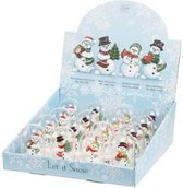 Goebel® - Kerst | Decoratief beeld / figuur "Display sneeuwpoppen glazen koepels" | Glas, 16 stuks