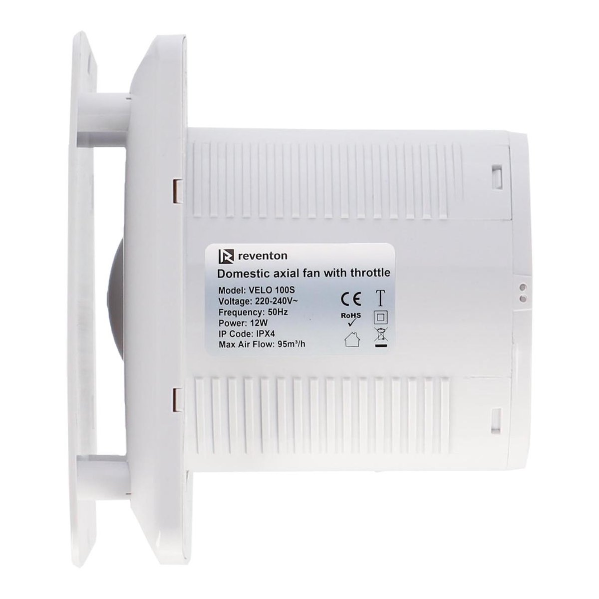 Reventon Velo 100S - Ventilator 95 m³/h - ø 100 mm - Wit