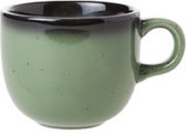 Vigo - Groen - Koffietassen - 20 cl - Porselein - D8xh6.5cm - (Set van 6) En Yourkitchen E-kookboek - Heerlijke Smulrecepten