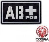 AB+ POS bloedgroep 3D PVC Militaire patch embleem fluo met klittenband