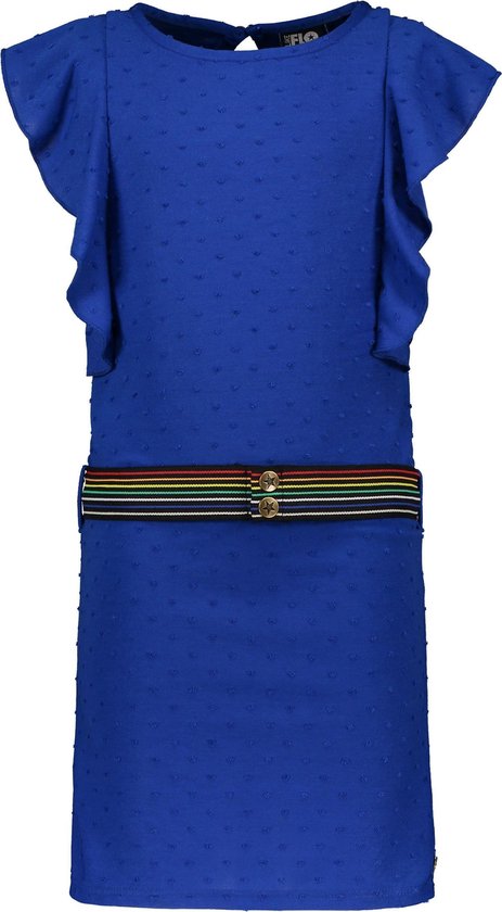 vaardigheid Speciaal Preventie Like FLO Meisjes ruffle jurk met losse riem - blauw - Maat 104 | bol.com