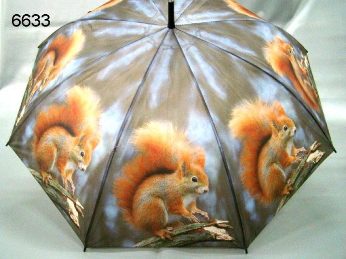 Paraplu Eekhoorn – Dierenprint – Diameter 106 cm – Lengte 84 cm