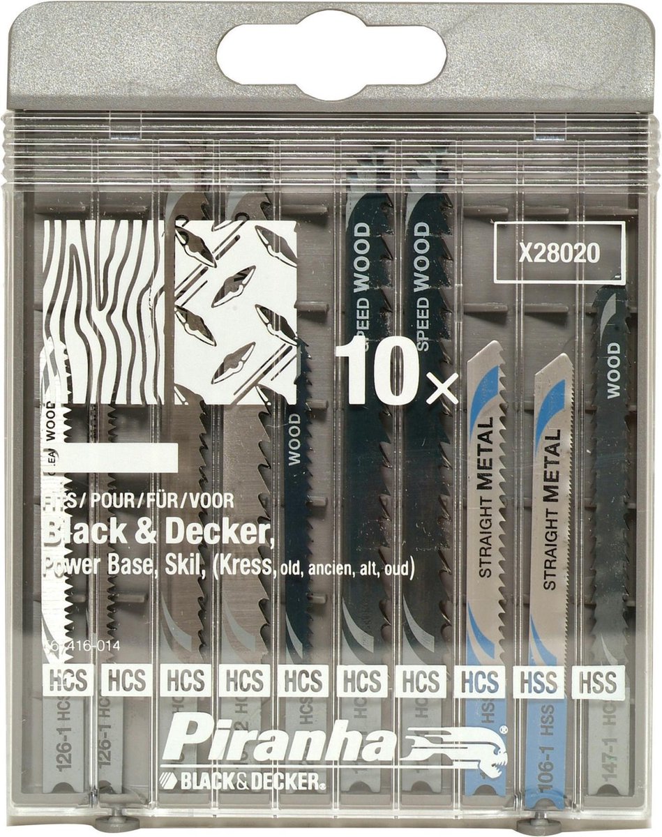 Piranha decoupeerzaagbladset Cassette U-schacht 10 stuks X28020