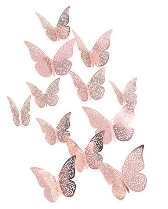 Stickers autocollants Papillons 3D Liberty Rose déco