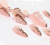 3D roze/goud - rose Muurstickers - Elegante Set van 12 Vlinderstickers  - Wand decor - Kamer versiering - 3D vlinders