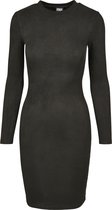 Urban Classics Dames jurk Ladies Peached Rib Dress zwart XS