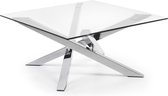 Kave Home - Kamido salontafel 90 x 90 cm op glas metalen poten