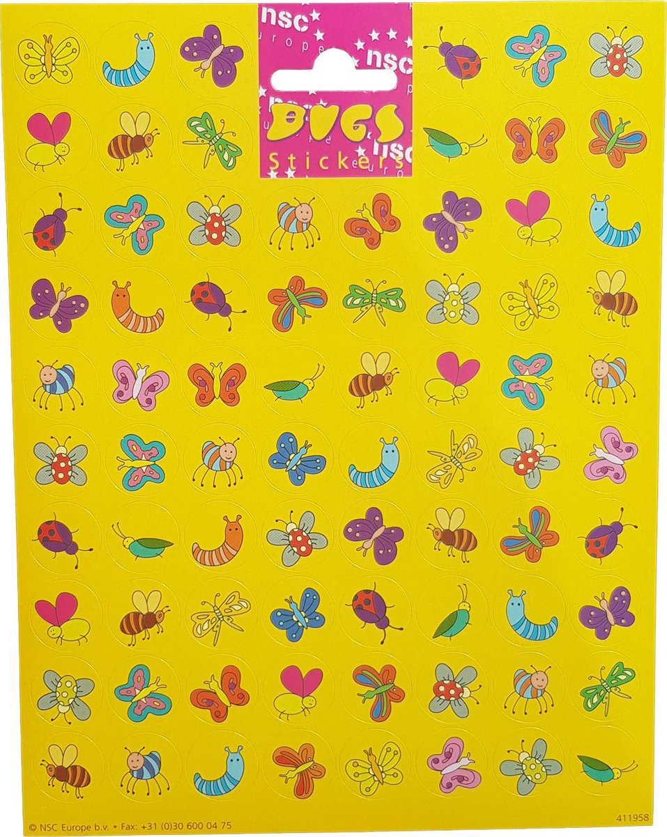 Stickers Insecten 76 stuks