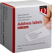 Label etiket quantore dk-11209 29mmx62mm adres wt | Rol a 800 stuk