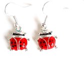 2 Love it Ladybugs - Boucles d'oreilles - Boucles d'oreilles pendantes - Enfants - 4 CM - Métal - Couleur argent