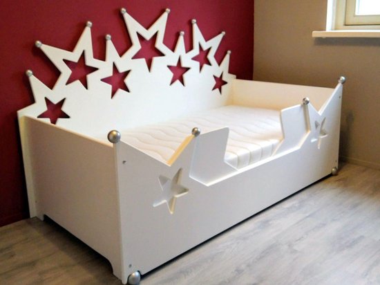Canapé lit enfant CHARLEY star bed 90x170 BLANC avec matelas