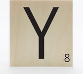 Houten scrabble letter Y - 8 x 8 cm