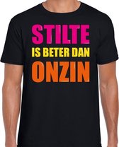 Stilte is beter dan onzin fun tekst t-shirt zwart heren 2XL
