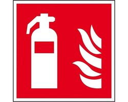 Pictogram brandblusser sticker - 10 x 10 cm