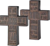 Decoratief Beeld - Tabletop Cross Names Jesus - Resin - 316europe - Bruin