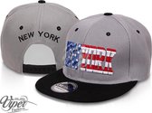 Viper Snapback Cap – New York – Grijs – Onesize – Baseball Pet