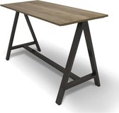 Statafel A model - 180x80 - MIDDEN EIKEN/WIT - voor kantoor - professionele kwaliteit