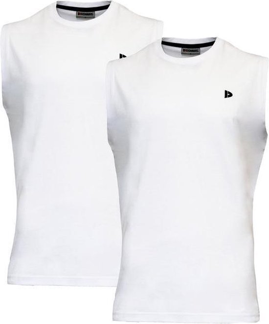 2-Pack Donnay T-shirt zonder mouw - Sportshirt - Heren - White (001) - maat L