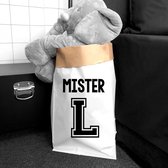 Opbergzak kinderkamer-Paperbag kids mister met voorletter L-60x30cm