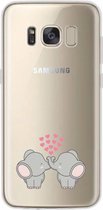 Samsung Galaxy S8 Plus siliconen telefoonhoesje transparant - Olifantjes/hartjes