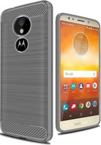 Motorola Moto E5 Plus - Geborstelde TPU Cover - Grijs