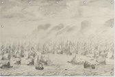 De zeeslag bij Terheide | Willem van de Velde | 1657 | Tuindecoratie | Tuindoek | 90CM x 60CM | Schilderij | Tuinposter | Spandoek | Oude meesters