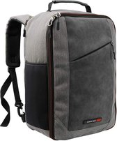 CabinMax Manhatten – Handbagage 20L – Rugzak – Schooltas - 40x20x25 cm – Compact Reistas – Lichtgewicht – Grijs/Rood