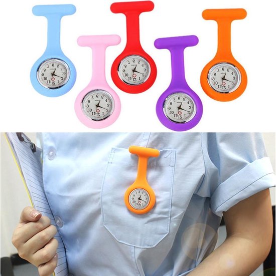 Verpleegster horloge - Verpleegsterhorloge - Nurse Watch - siliconen - Paars