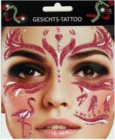 Autocollants de tatouage de visage | Flamant rose