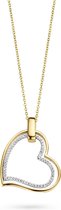 Silver Rose -P2016G- Hanger+Ketting -925 Zilver verguld -Cubic Zirkonia