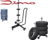 Verrijdbare XL velgenboom incl. hoes voor velgencombinaties met een max bandenbreedte van 285 mm / 18 inch. Nu met gratis velgmarkering-set.